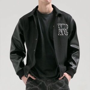 RIPNDIP RARI VARSITY JACKET (BLACK)-M